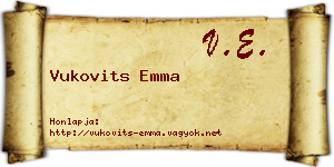 Vukovits Emma névjegykártya