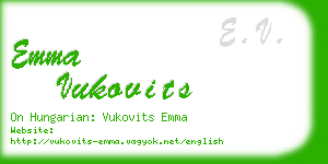 emma vukovits business card